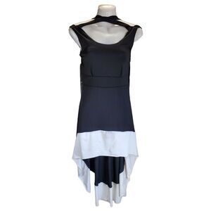 ABODY black and white hi-lo strappy sleeveless S